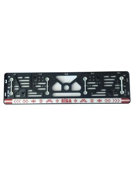 License plate frame with rubber gaskets and polymer sticker Riga R22